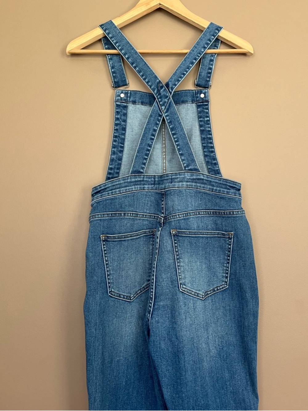 {Madewell} Skinny Overalls with Drop Hem in Blue - Womens Medium - Picture 6 of 9